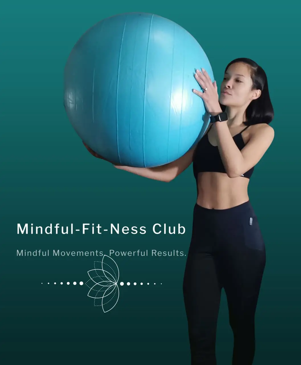Women holding an exercise ball